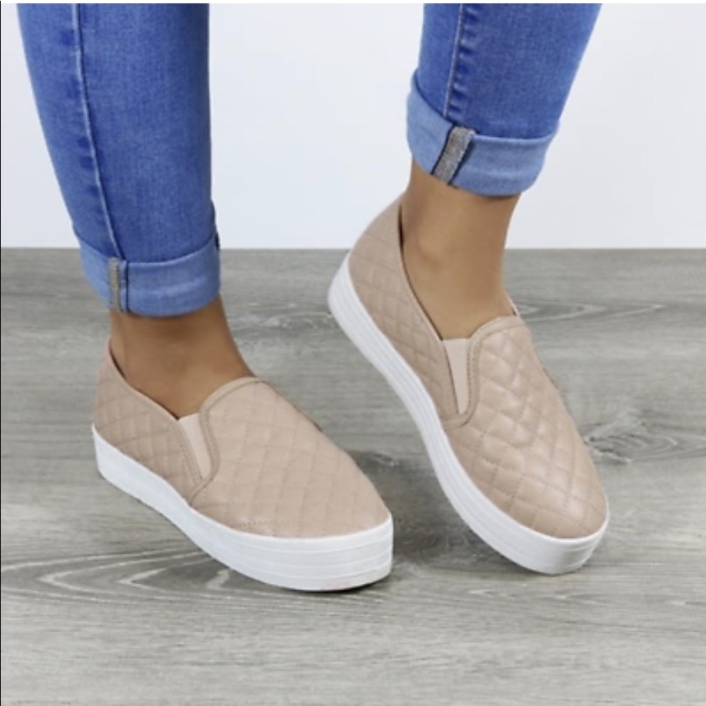 NWOT Breckelles Slip On Quilted Platform Sneakers